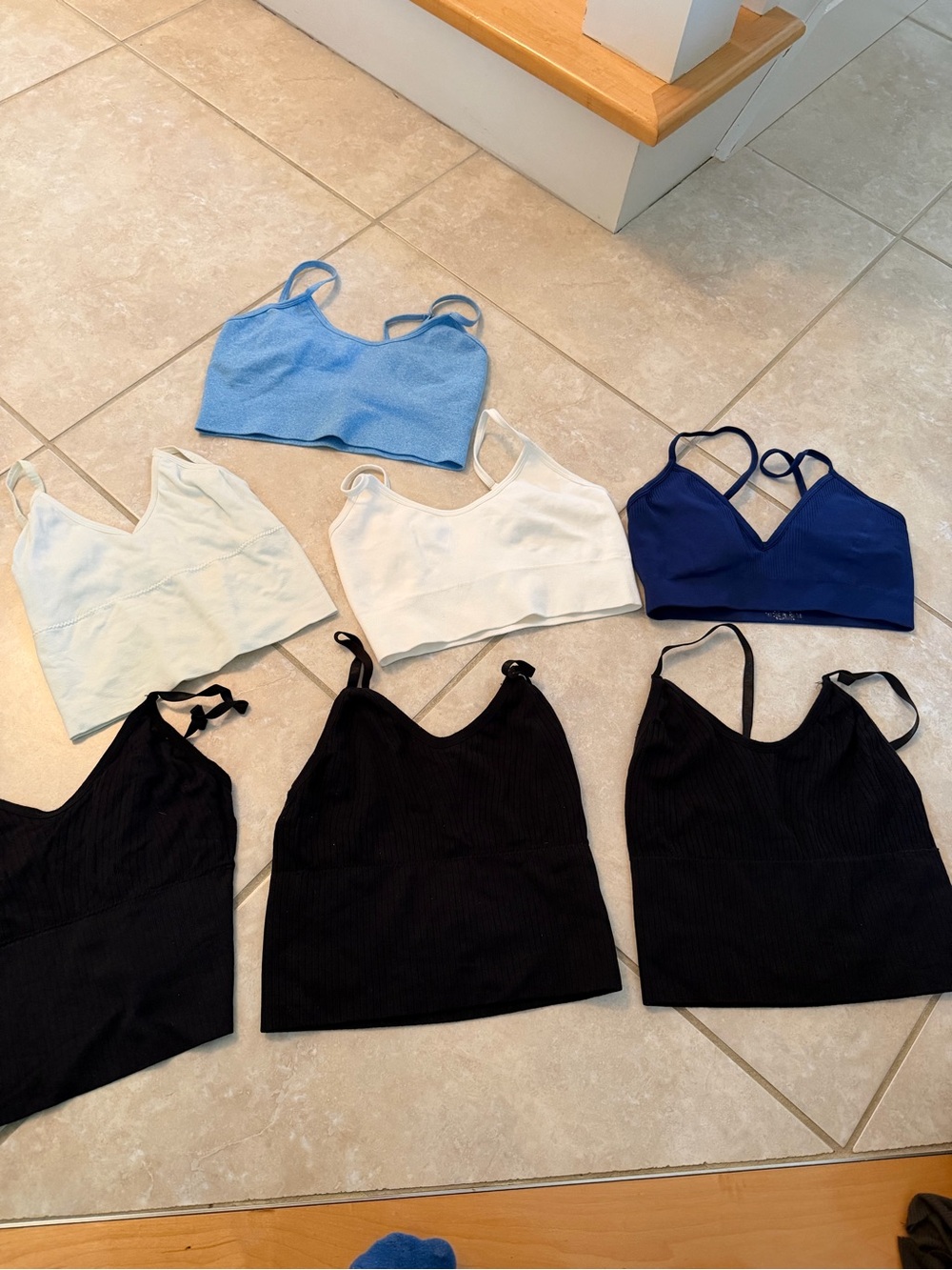 Amazon Women’s Assorted Seamless Bralette Set - Blue, Navy, White, Black